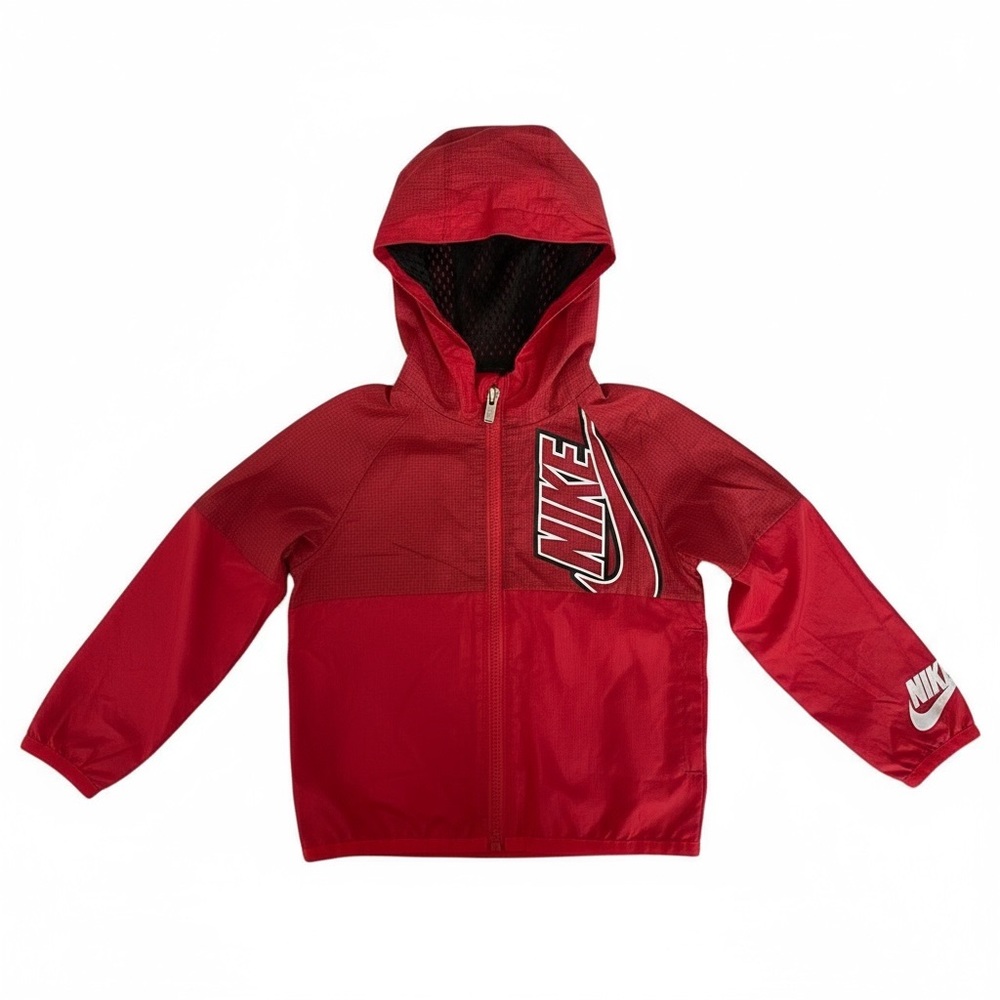 Kids Nike Red Swoosh Windbreaker Lightweight Jacket